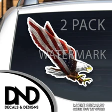 Screaming Eagle Decals Vehicle Graphics Patriotic American USA Decals - 2 Pack