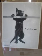 Vintage Black and white Poster Hang In There, Baby 1972   Inv#G7834