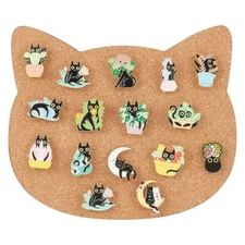 Pin Board Cat Cork Board 0.4inch Thick Bulletin Display Board Wall Mounted Co...