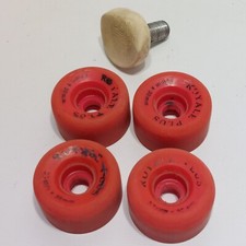 4 Vintage Royale Plus Roller Skate Wheels Quad Speed Brake Red