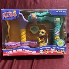 NIB Littlest Pet Shop 2006 TWIRLAROUND TREEHOUSE Push 'n Play Pet 2 MONKEY LPS