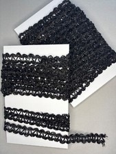 3 pc Antique Victorian Jet Black Glass Beaded Trim - 3/4 w x 8 1/4 1 2 yards