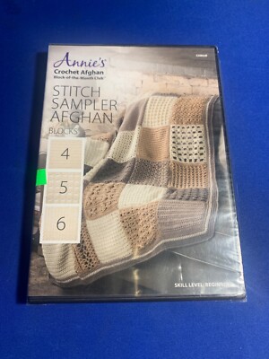 Annie s Crochet Afghan Stitch Sampler Blocks 4,5,6 (DVD)  . .BRAND NEW & SEALED!