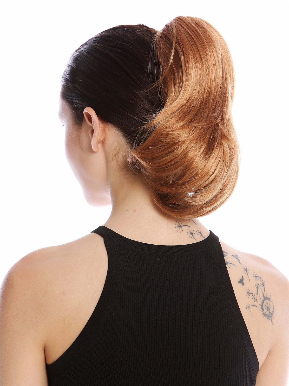 Short Wavy Ponytail Hair Piece with Hooked Combs in Red or Blonde