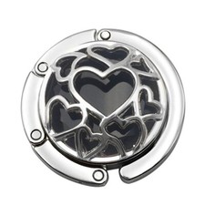 Multiple Hearts Style Premium Foldable Handbag Bag Purse Hanger Table Hook Ho...