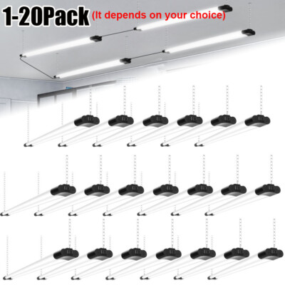1 - 20Pack 4FT Linkable LED Shop Light for Garage, 4400lm Utility Light Fixture