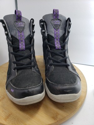 Ryka Aurora Women's Quilted High Top Sneaker Lace Up Boots Black Size 9.5M  | eBay