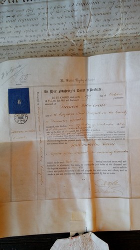 1863 ANTIQUE MANUSCRIPT DOCUMENT LAST WILL & TESTAMENT PROBATE- CORRIE LIVERPOOL - Picture 5 of 10