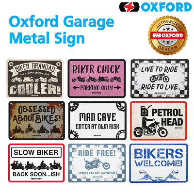 Oxford Blechschild Garagentorschild für Biker 30x20cm Reiten Motorrad Plakette