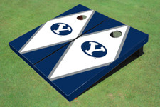 Brigham Young University BYU White And Navy Matching Diamond Cornhole Boards