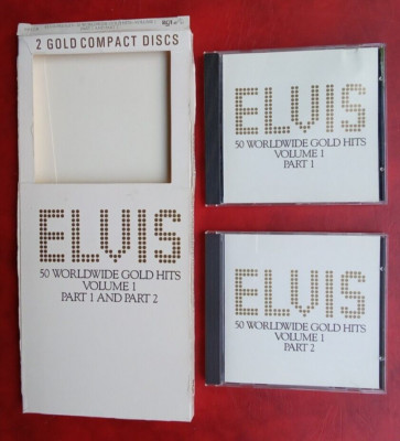 Box 2 Gold CD ELVIS PRESLEY-50 Worldwide GOld Hits VOL. 1 Pt.1/Pt.2 Original '88