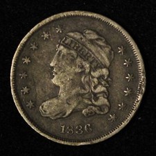 1836 H10c Capped Bust Half Dime - Free Shipping USA