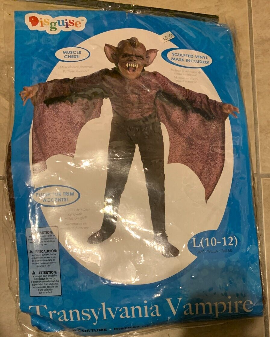 Transylvania Vampire Winged Costume NEW w/ Mask Youth Large 10-12