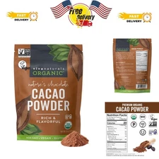 Pure USDA Organic Cacao Powder - 8 oz, Keto-Friendly & Dairy-Free Cocoa Delight