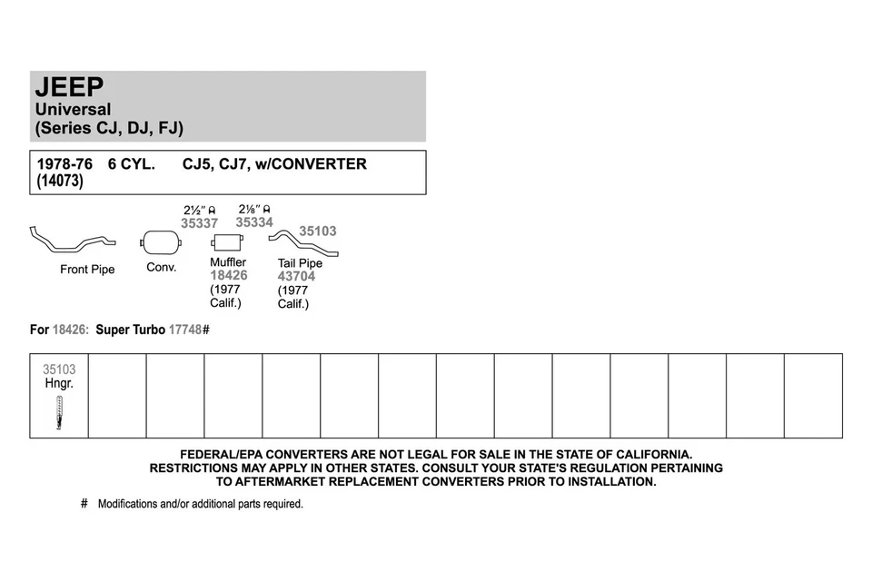 For Jeep CJ7 76-83 SoundFX Steel Oval Direct-Fit Aluminized Exhaust Muffler - Image 3 of 4