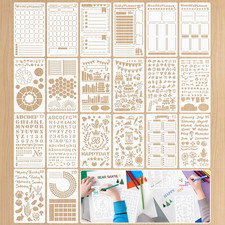 20 PCS Planner Stencils, 4X7 Inch Journal Stencils for Bullet Journaling Planner