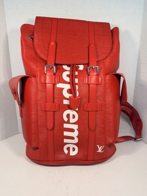 Louis Vuitton x Supreme Christopher PM Backpack Red Epi Leather