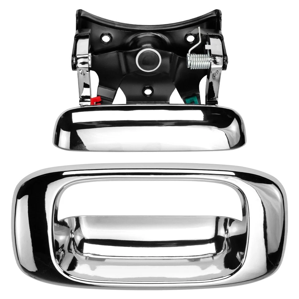 Chrome Tailgate Handle & Bezel Lock Set for 1999-2007 Chevy Silverado GMC Sierra - Image 2 of 4