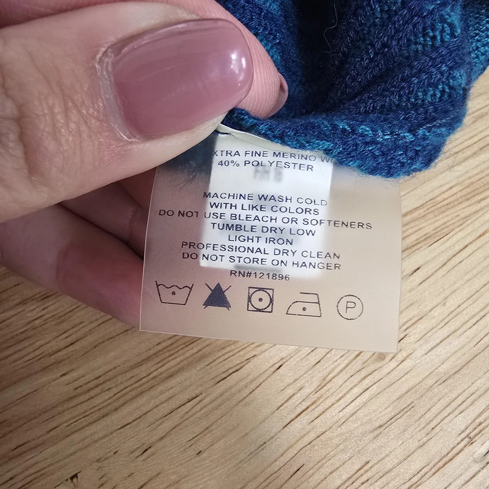 Falda Title Nine para mujer grande azul mezcla de lana merino tejida cremallera bolsillo cordón Foto 4 de 4