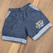 Kids Looney Tunes Shorts Vintage Jean Denim Boys Girls Taz Bugs Daffy Size 8