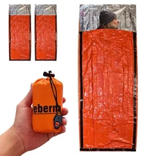 Portable Emergency Blanket & Bivvy Sack Thermal Sleeping Bag - 2 Pack