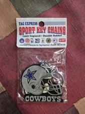 Vintage Dallas Cowboys Tag Express Laser Engraved Durable Rubber Key Chain