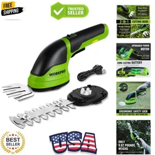 Cordless Grass Shear & Shrubbery Trimmer - 2 in 1 Handheld Hedge Trimmer Elec...
