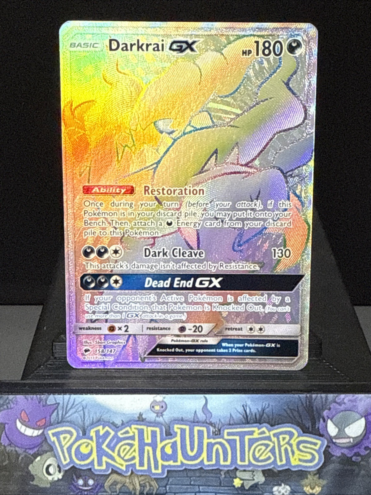 Pokemon Card Darkrai GX 158/147 Burning Shadows Secret Rainbow Rare Near Mint