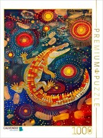 Calvendo Puzzle Crocodile In The Style Of Aboriginal Art | 1000 Pieces, Finished