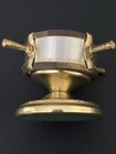 Vtg Marine Thermometer Brass - Made In France Desktop Paperweight Ships Wheel — photo 2