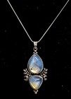 925 Sterling Silver Chain Necklace w Angel Quartz Pendant Teardrop Crystal Boho — photo 1