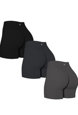 3 pack yoga Biker Shorts Women Large Tummy Control High Waist Workout Leggings