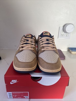 NIKE DUNK LOW RETRO SE - 12.5M  (Dusty Olive/Pro Gold - suede &  leather)