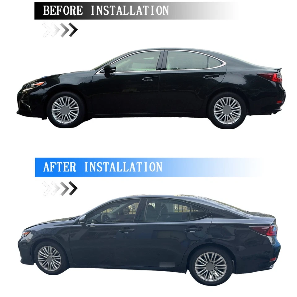 Glossy Black Chrome Delete Window Trims For Lexus ES 2013-2017 Foto 2 de 4