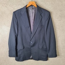 Dawahares Jacket Mens 40L Gray Striped Blazer Two Button Suit Coat USA Made
