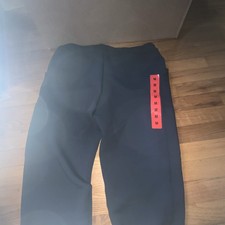 Men's Black Jogger Pants M Drawstring Waist Elastic Tapered Pockets