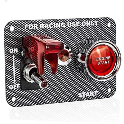 DC12V Racing Car Ignition Switch Panel Rocking Switch+ Engine Start Push Red