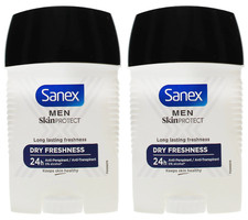 2x Sanex Men SKIN PROTECT Long Dry Freshness Anti-Perspirant Deo Stick 50ml