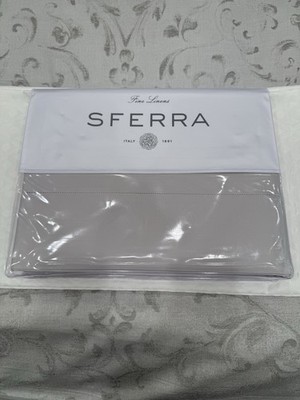 SFERRA DELFINA 650 TC SATEEN 4 PIECE QUEEN SHEET SET SILVER GREY MADE IN ITALY