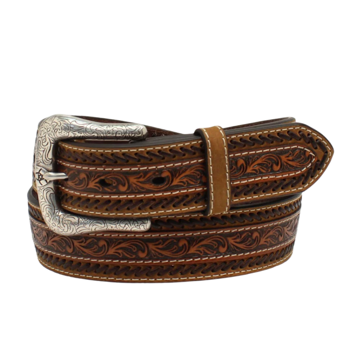 オーダー専用 Ariat Mens Floral Tooled Buck Stitch Tan Belt A1037908 | eBay