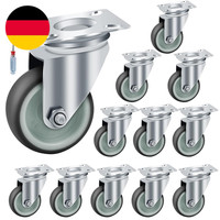 12 StüCk Lenkrollen, Ø50Mm Schwerlastrollen, Gummi MöBelrollen