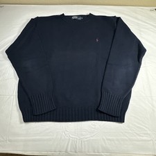 90  s Vintage Polo Ralph Lauren Mens Knit Sweater Navy XL 5740