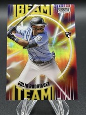 2022 Stadium Club Chrome Beam Team Refractor Julio Rodriguez Rc Autographed Card