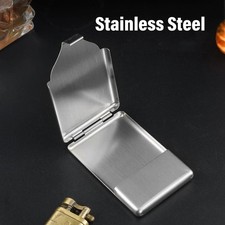 Stainless Steel Cigarette Case Flip Top Portable Holder Box for Regular Size US