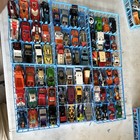 72-Diecast hot wheels, matchbox Toy Car Collection Lot, Blue Storage Trays — photo 8
