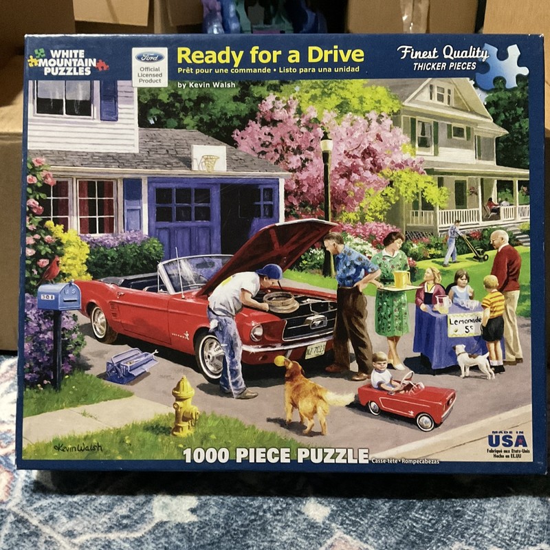 1,000 Piece Kevin Walsh Art Puzzle "Ready For A Drive" 24"x30" White Mountain