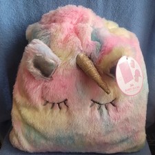 NWT JUSTICE UNICORN BLANKET CARRY BAG SOFT PASTELS