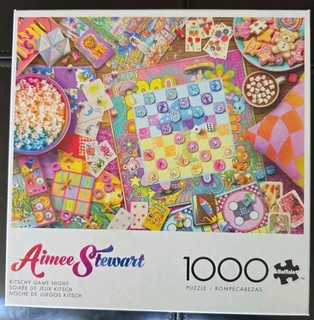 Aimee Stewart Kitschy Game Night 1000 Piece Puzzle Pre owned