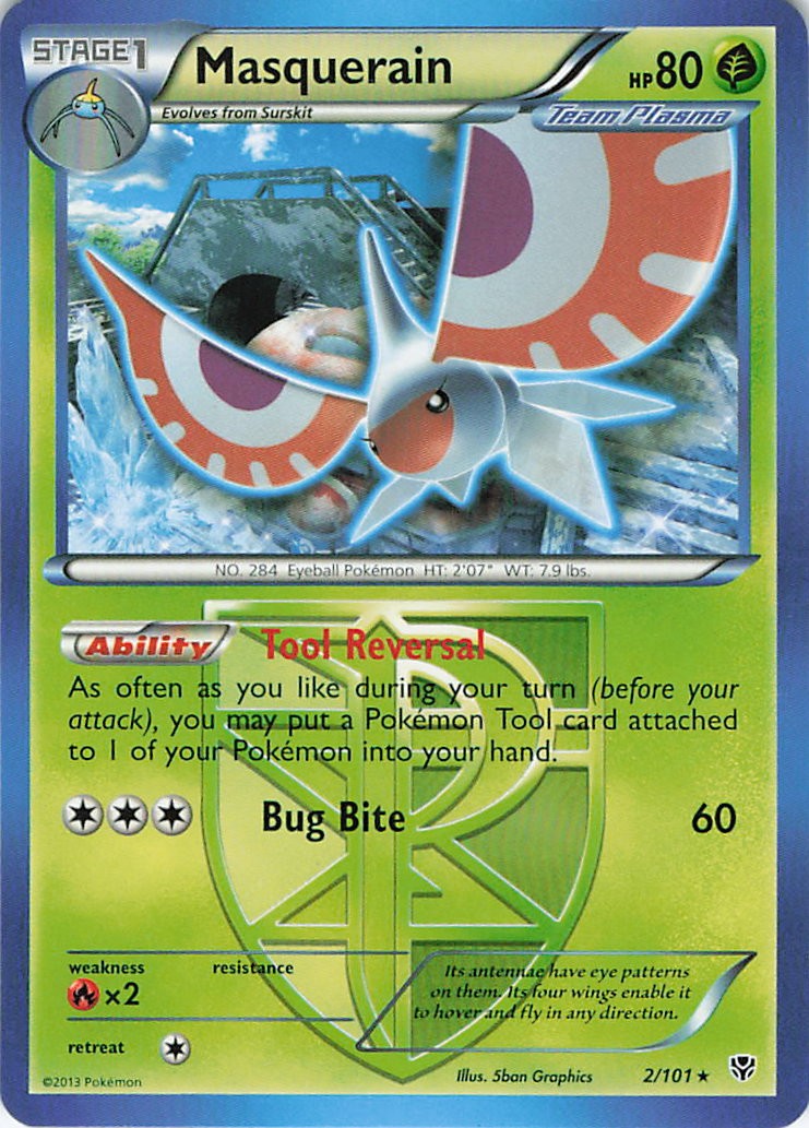 Masquerain (Team Plasma) Rare Plasma Blast 2/101 NM