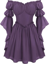 Renaissance Dress Women off Shoulder Pirate Fairy Costume  Ideal for Halloween,